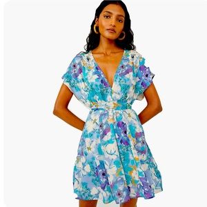 Free People Freddy Tie Mini Dress XS Night Combo